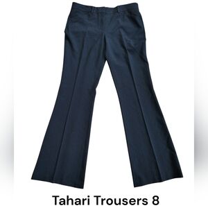 Tahari Trousers 8 Dark Gray Straight Leg Darted Back S2012 NWT